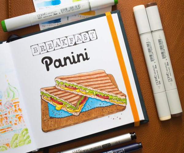 Рисунки маркерами для скетчинга легкие