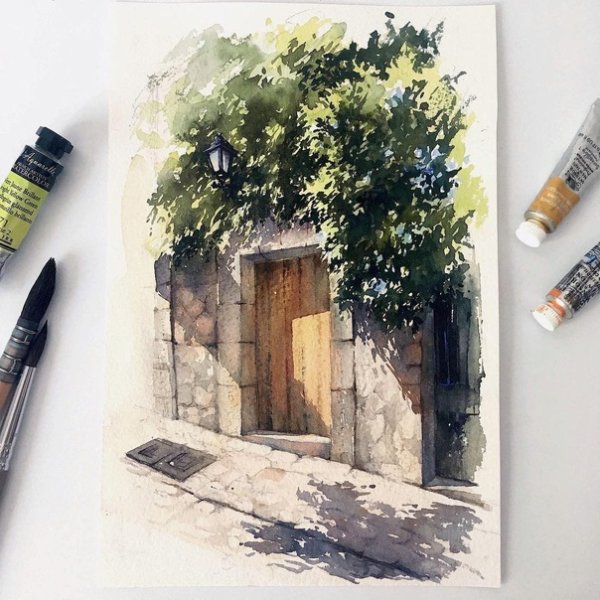 Скетчи акварелью