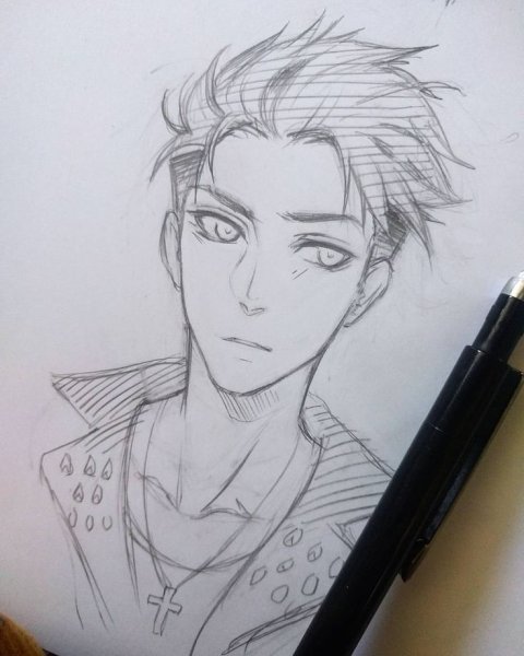 Парень маркерами