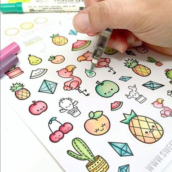 Мини рисунки маркерами легкие