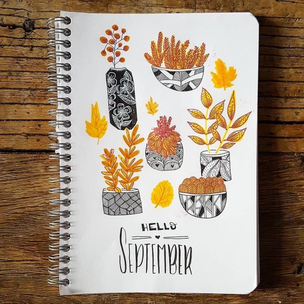 Рисунки для скетчбука листья