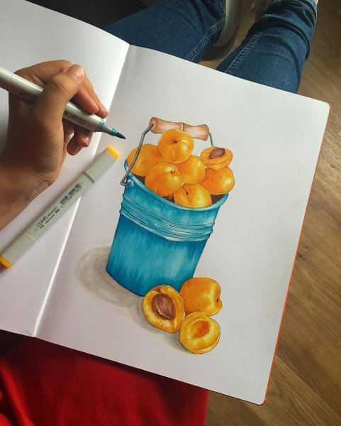 Фрукты маркерами