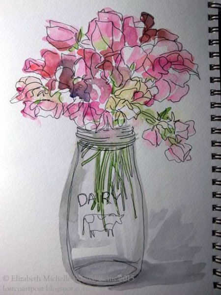 Ваза с цветами маркерами