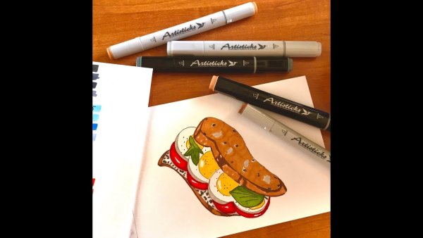 Рисунки маркерами для скетчинга легкие