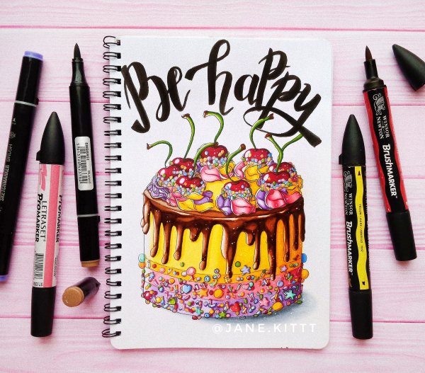 Торт маркерами