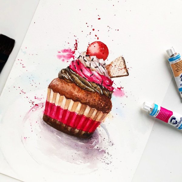 Скетчинг маркерами вкусняшки