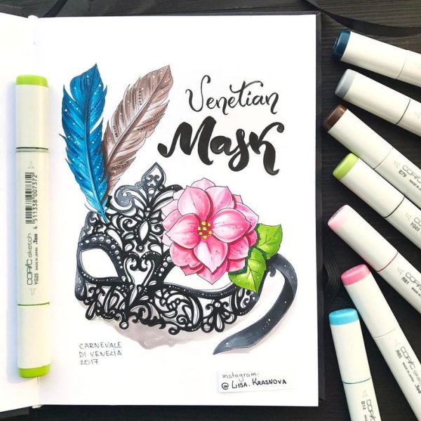 Скетчи маркерами Лиза Краснова