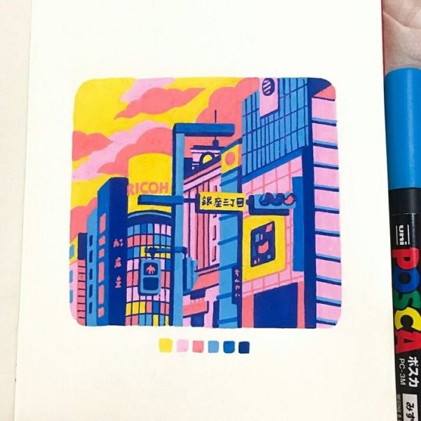 Иллюстрации маркерами Posca