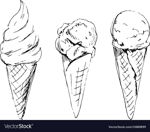 Скетчи мороженое легкие
