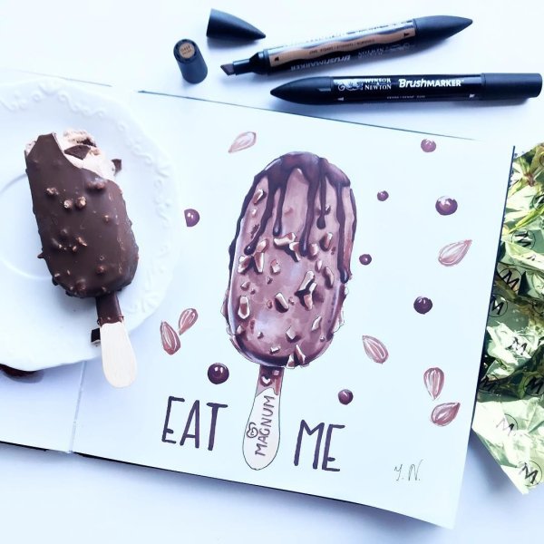 Эскимо маркерами для скетчинга