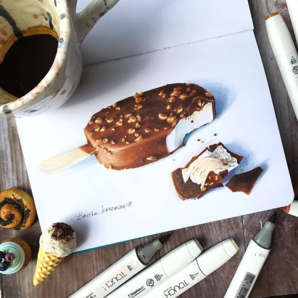 Фуд иллюстрация маркеры