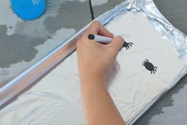 Опыт с маркером тарелкой и водой