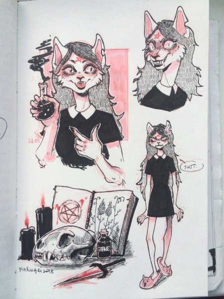 Рисования фурри в скетчбуке