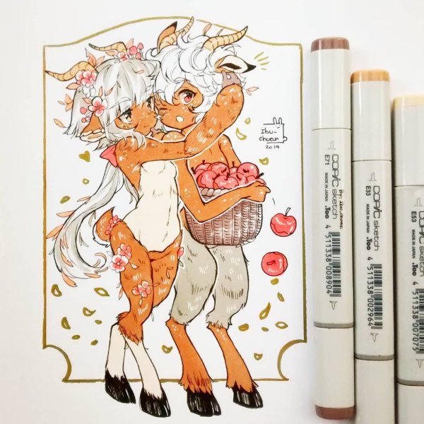 Рисунки маркерами фури