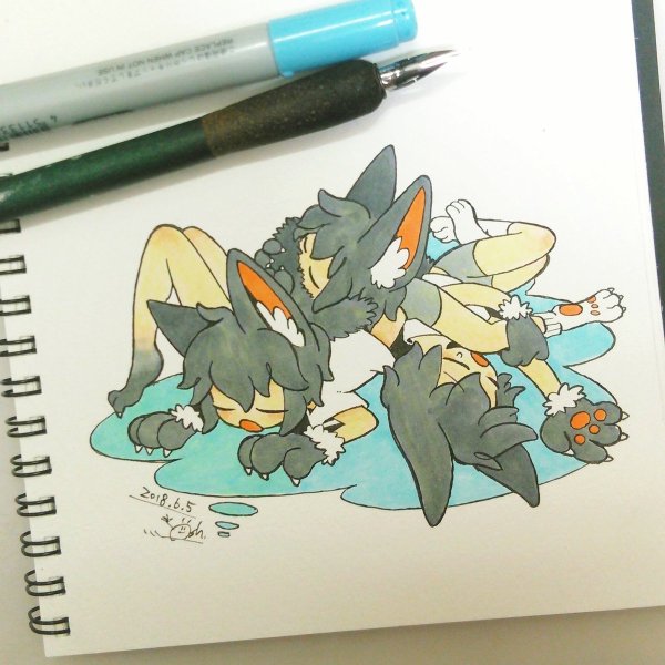 Рисунки фурри маркерами