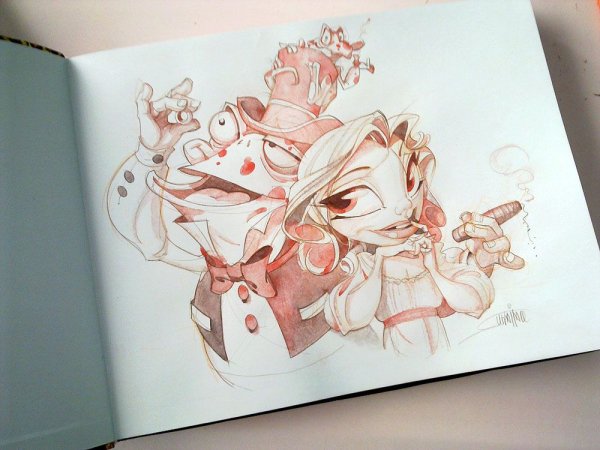 Скетчи персонажей для скетчбука