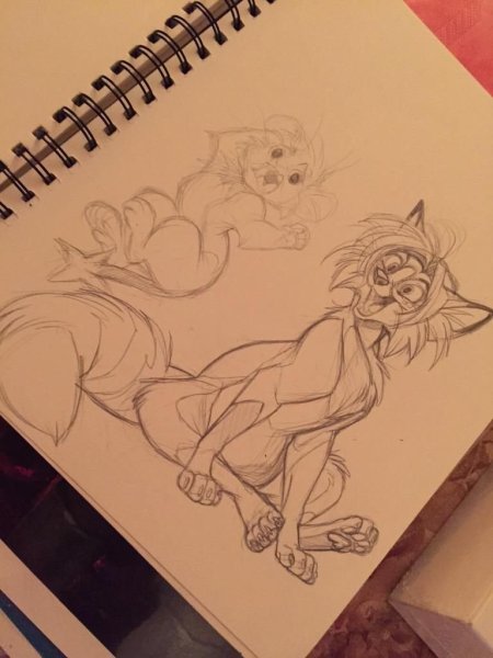 Рисования фурри в скетчбуке