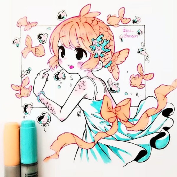 Рисунки маркерами Copic милые