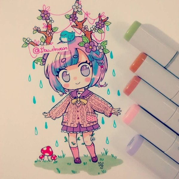 Чиби маркерами Copic