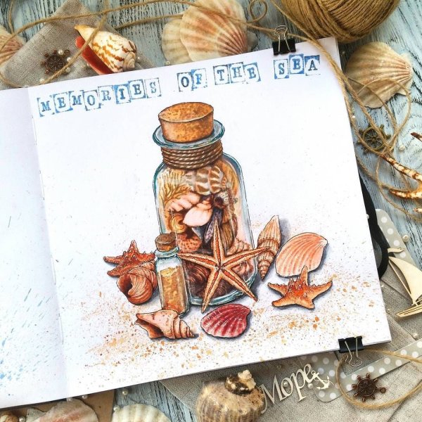 Морской скетч маркерами