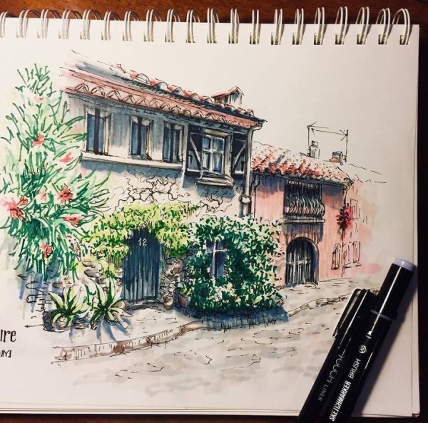 Пейзаж маркерами