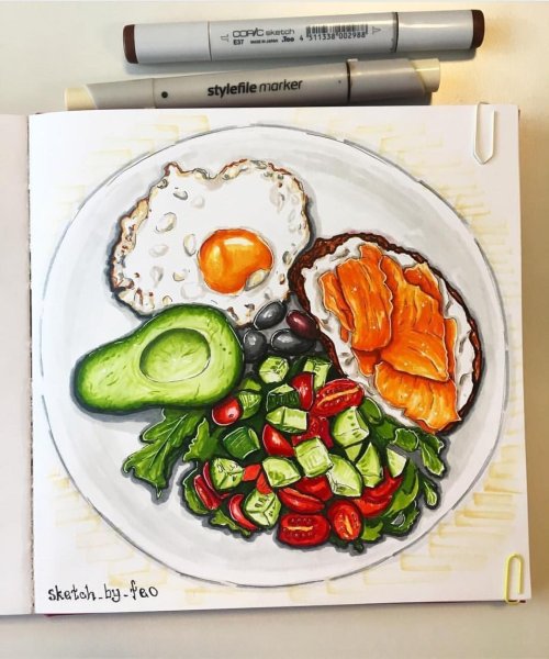 Скетчинг завтрак