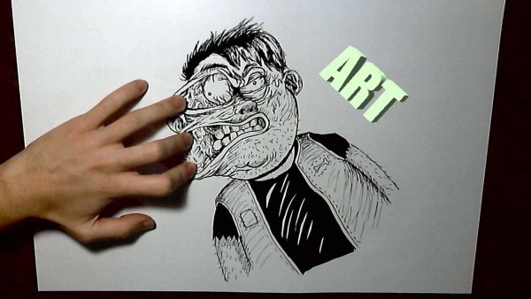 Картины маркером на бумаге