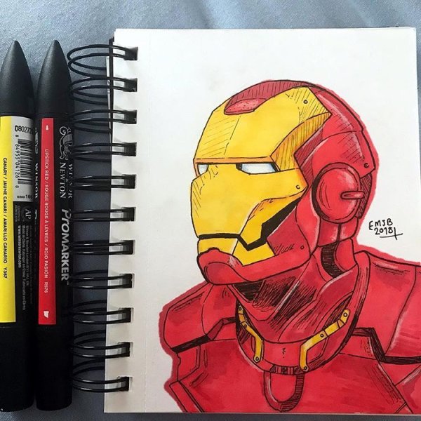 Железный человек маркерами