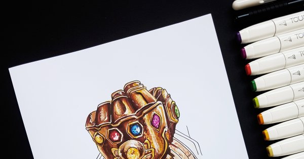 Рисунки скетч маркерами Марвел