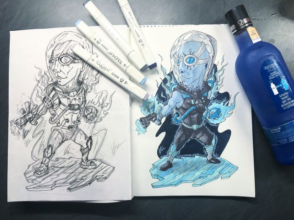 Рисунки скетч маркерами Марвел