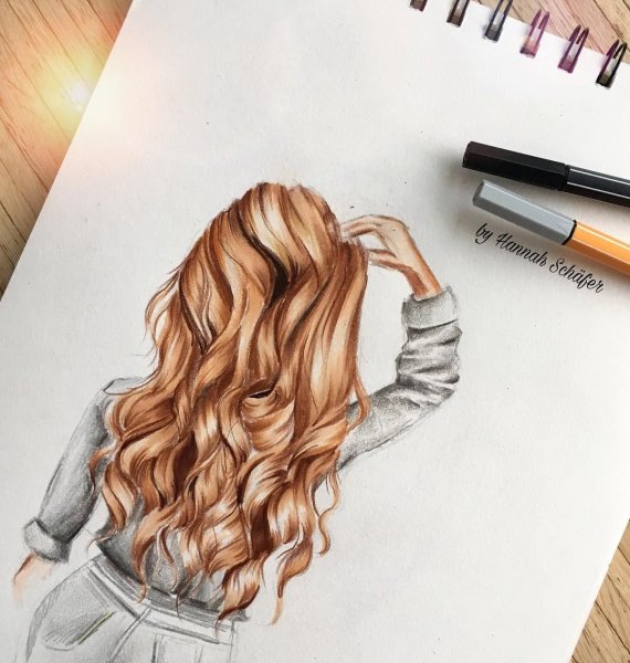 Волосы маркером рисовать