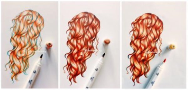 Копик маркером скейч арт