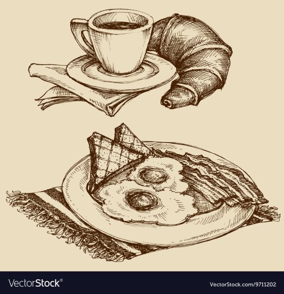 Завтрак набросок