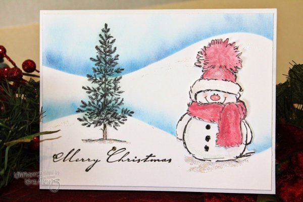 Открытки на новый год акварелью простые