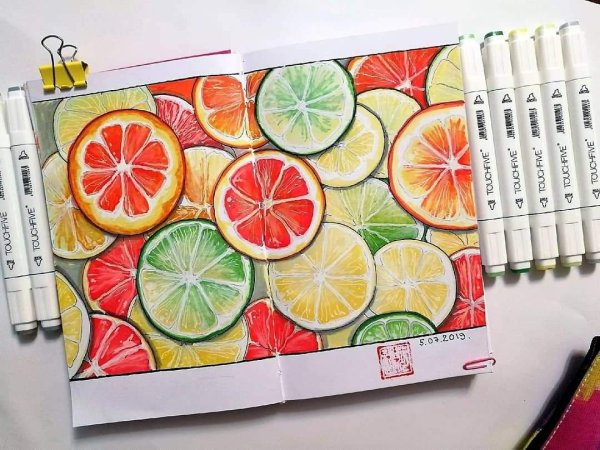 Интересные идеи для рисунков с цитрусами