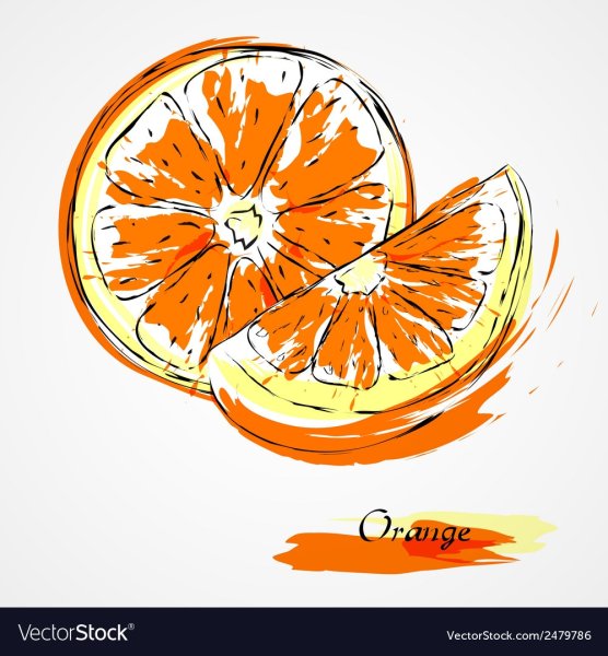 Рисование апельсина в разрезе