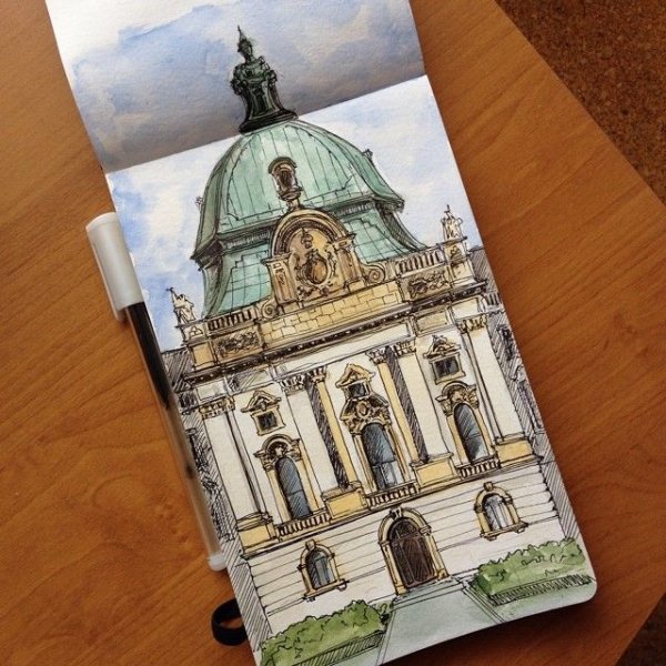 Здания в скетчбуке