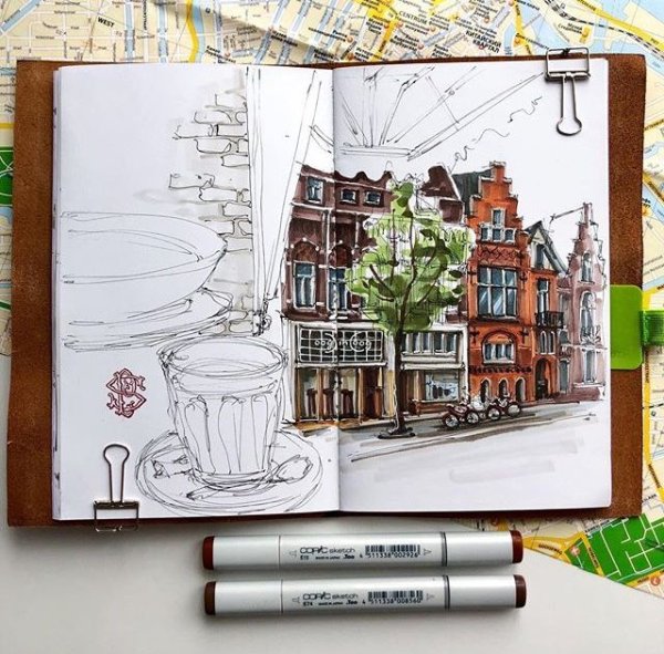 Блокнот для рисования маркерами для скетчинга