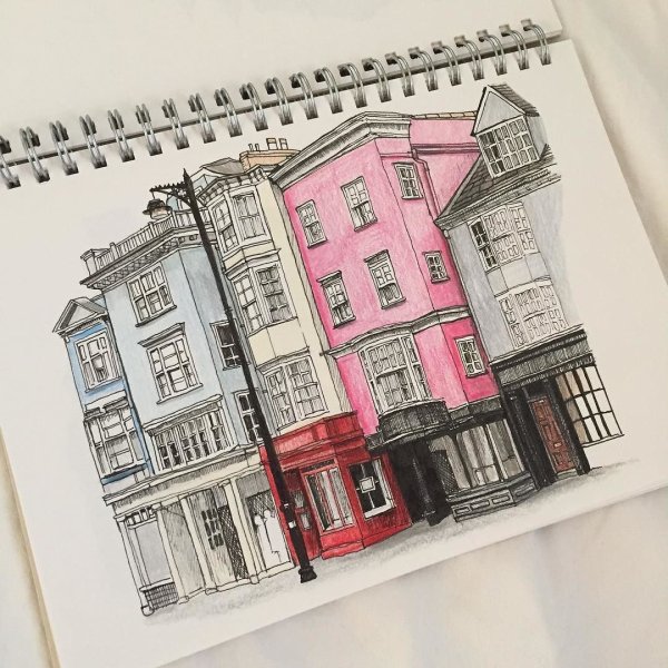 Скетчбук для рисования здания