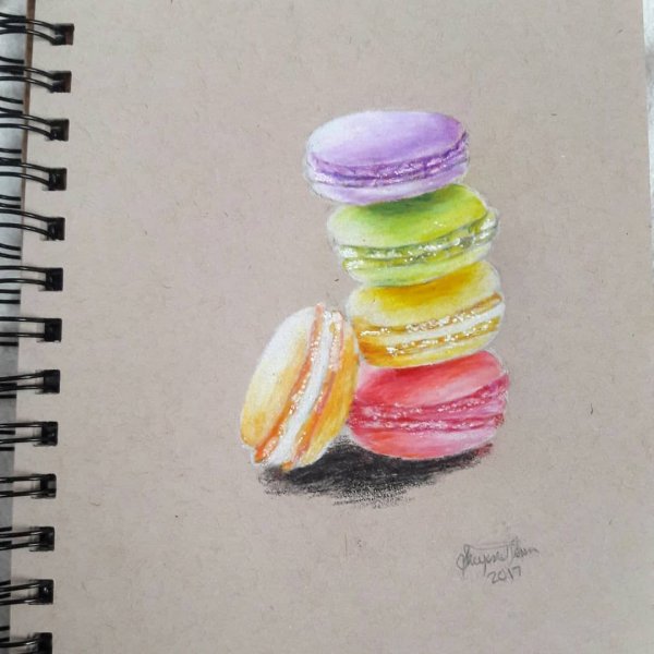 Макаронс скетч маркерами