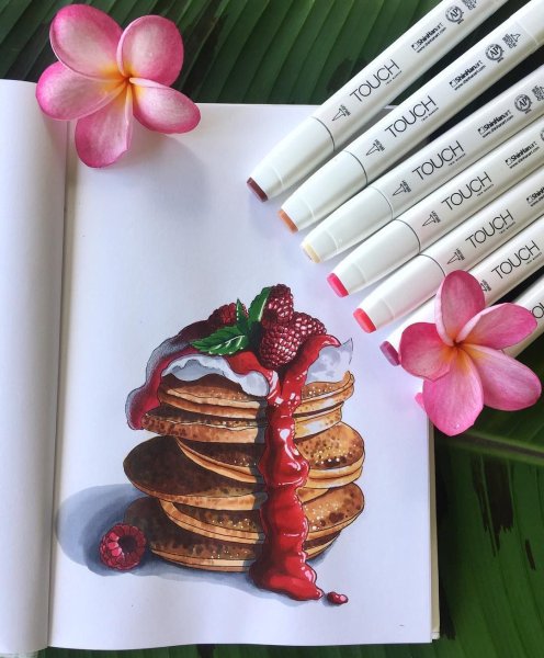 Скетчинг маркерами еда