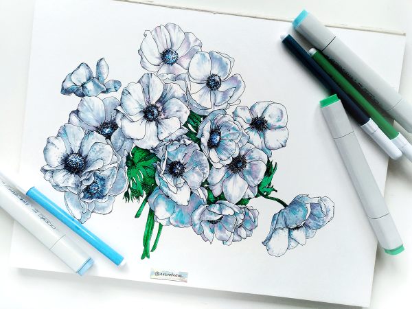 Скетчи маркерами