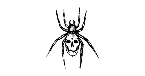 Паук черным маркером