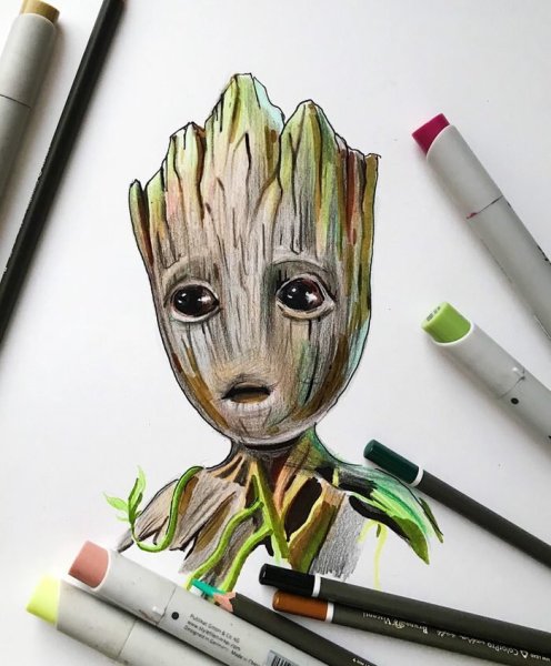 Рисунки маркерами персонажи