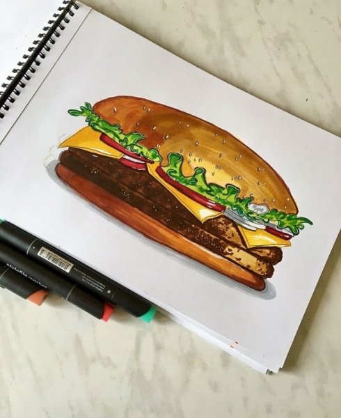 Скетчинг гамбургер