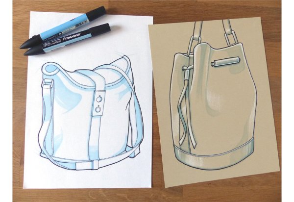 Скетчинг маркерами сумка