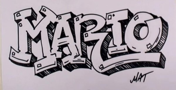 Граффити на бумаге маркером