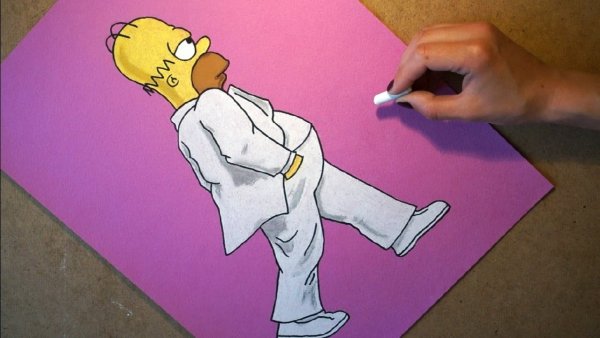 Нарисовать Симпсонов маркерами