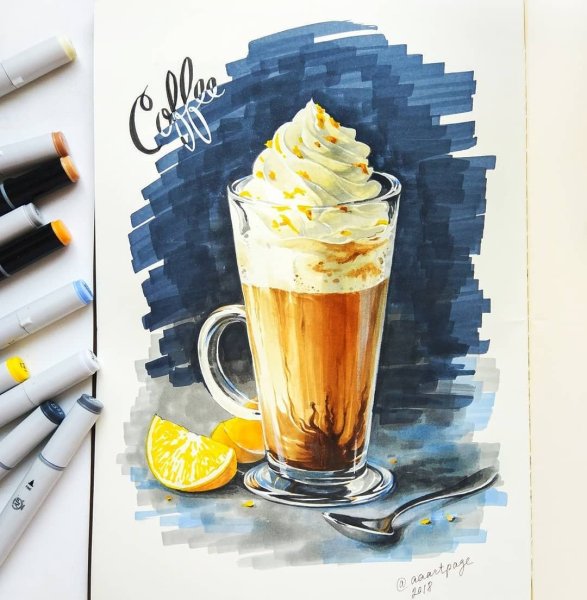 Кофе Старбакс маркерами