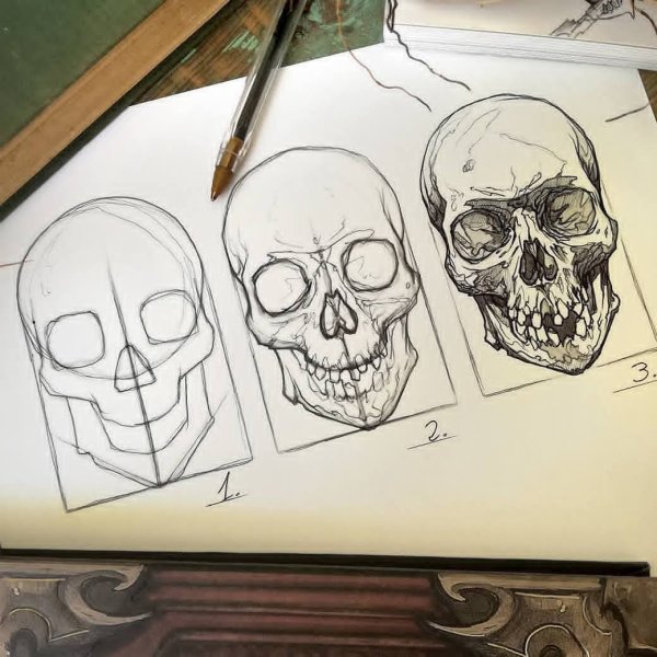 Скелет в мультяшном стиле